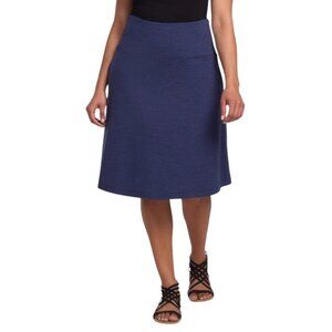 WoolX Marilyn Skirt Women's Size 1X Merino Wool Blend Flowy Midi Blue NWOT